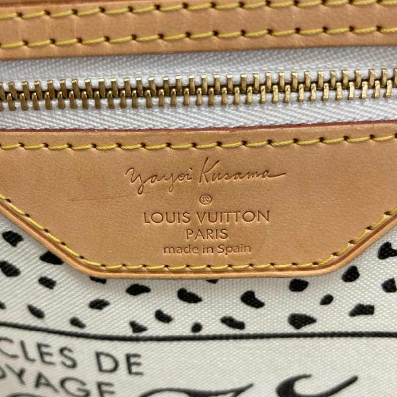 路易威登 Neverfull MM M40684 手提包,Damier Azur 帆布,白色,女士,草間彌生聯名款-9