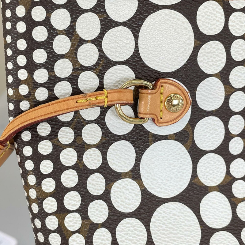 路易威登 Neverfull MM M40684 手提包,Damier Azur 帆布,白色,女士,草間彌生聯名款-13