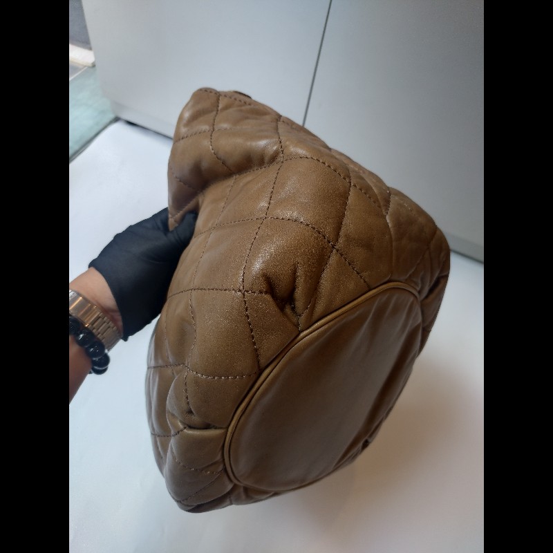 Chanel 泥土色皮革單把肩側包 hobo-7
