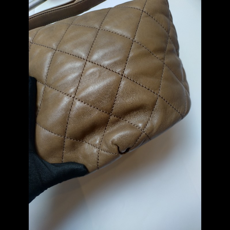 Chanel 泥土色皮革單把肩側包 hobo-10