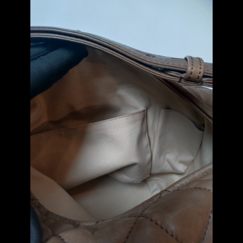 Chanel 泥土色皮革單把肩側包 hobo-14