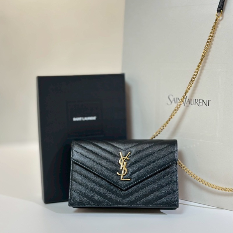 YSL|經典款WOC 黑金-0