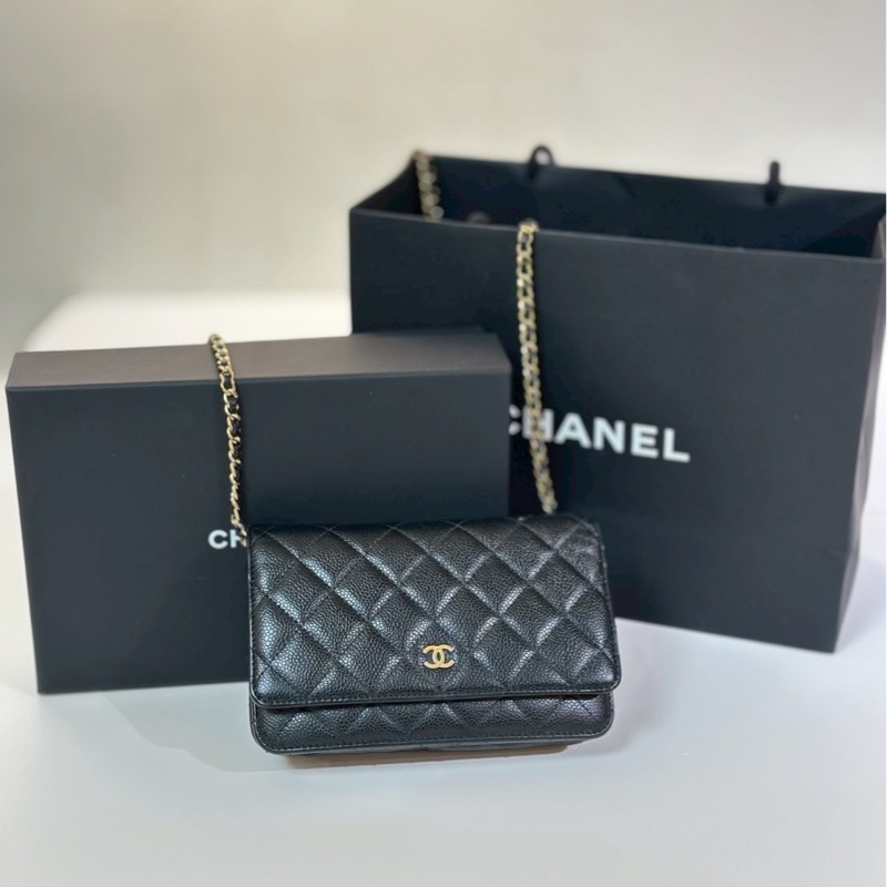 CHANEL|經典款WOC 黑金-0