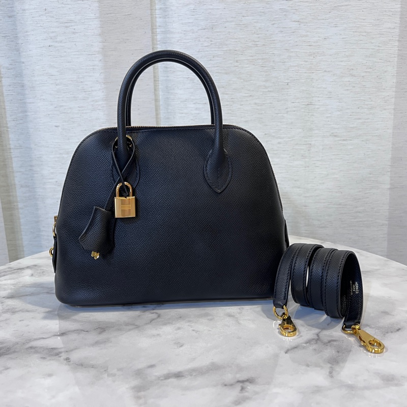 Hermes 89黑Epsom皮金釦Bolide25-0