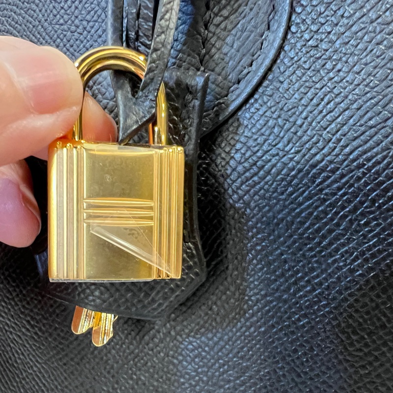 Hermes 89黑Epsom皮金釦Bolide25-13
