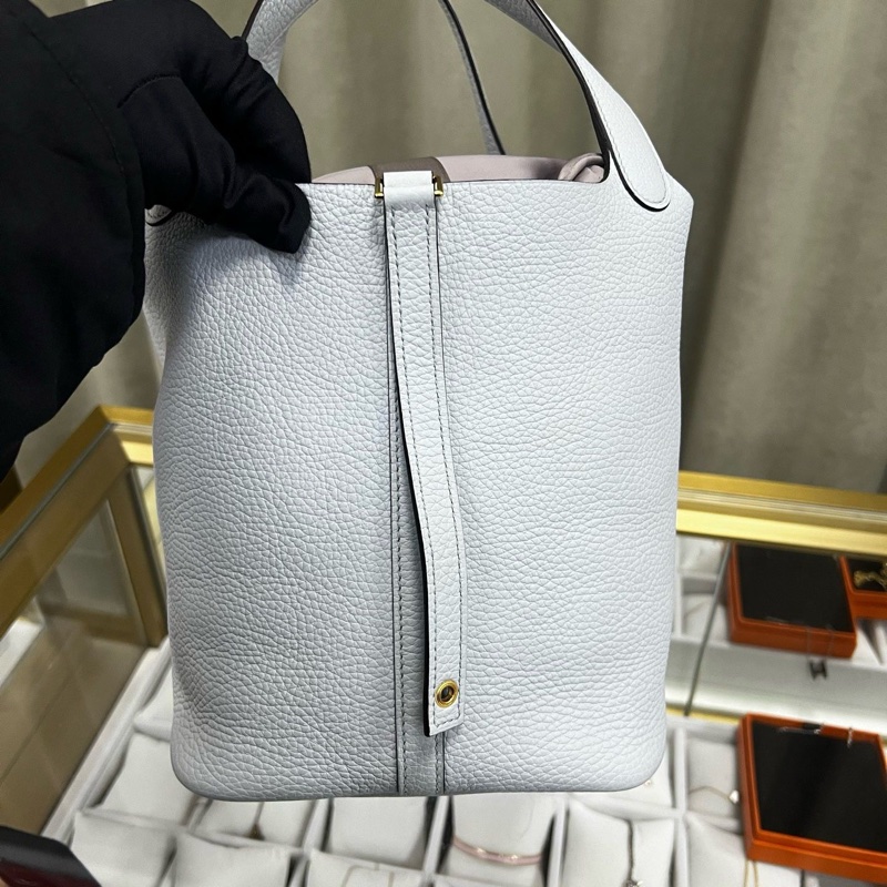 Hermes Picotin 22 聖杯藍金扣-2
