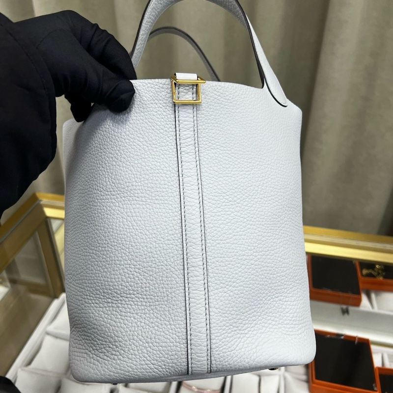 Hermes Picotin 22 聖杯藍金扣-3