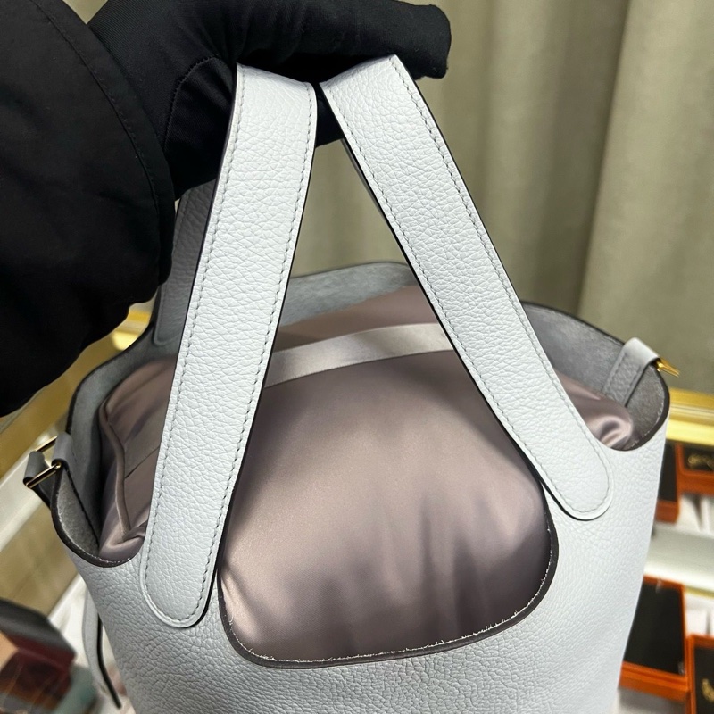 Hermes Picotin 22 聖杯藍金扣-8