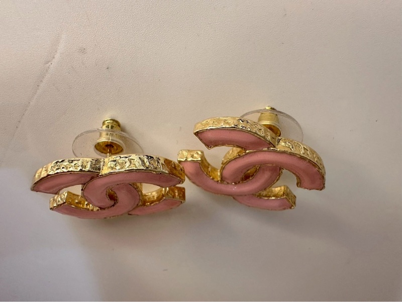 CHANEL|金沙粉色耳釘-2