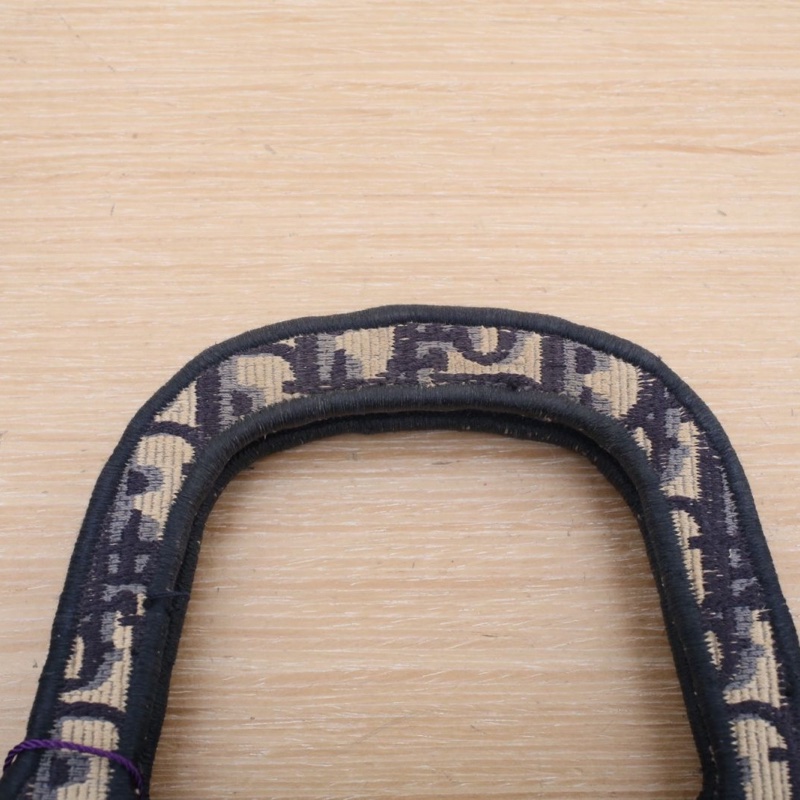 DIOR BookTote迷你墨藍色帆布印花字母刺繡手提包-4