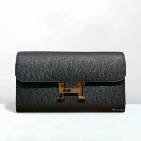 A12902-HERMES Constance Long Wallet黑色Epsom金釦康康長夾