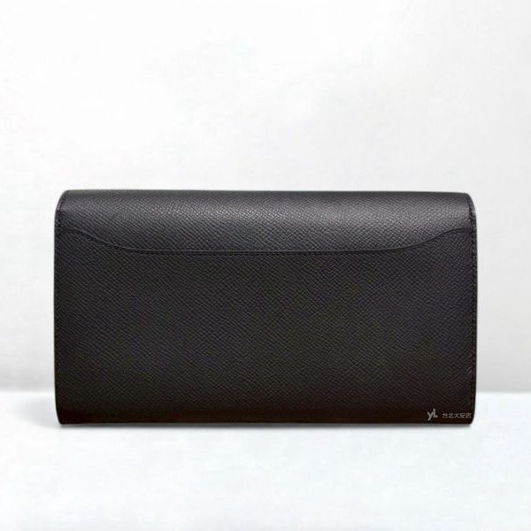 A12902-HERMES Constance Long Wallet黑色Epsom金釦康康長夾-3