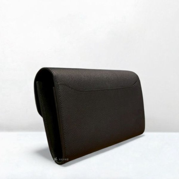 A12902-HERMES Constance Long Wallet黑色Epsom金釦康康長夾-5
