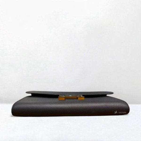 A12902-HERMES Constance Long Wallet黑色Epsom金釦康康長夾-6