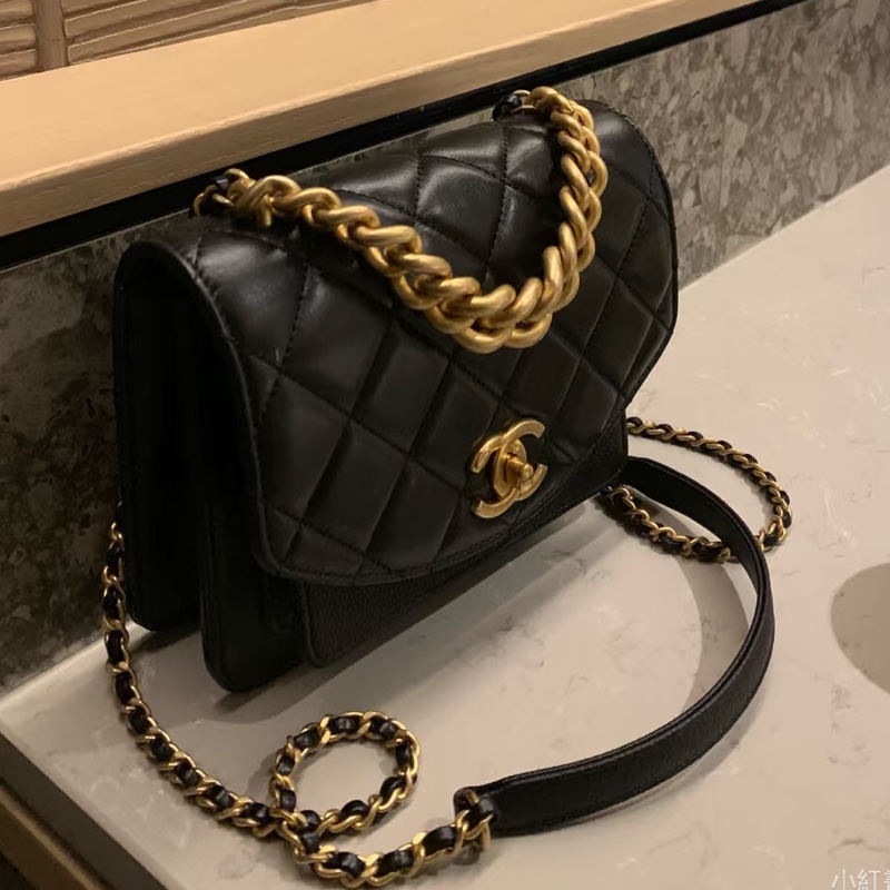 CHAEL香奈兒黑金孟買風琴郵差口蓋包小號🧘🏼♀️-10