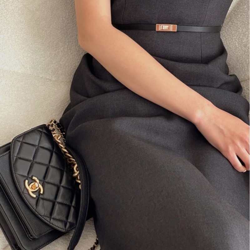 CHAEL香奈兒黑金孟買風琴郵差口蓋包小號🧘🏼♀️-18