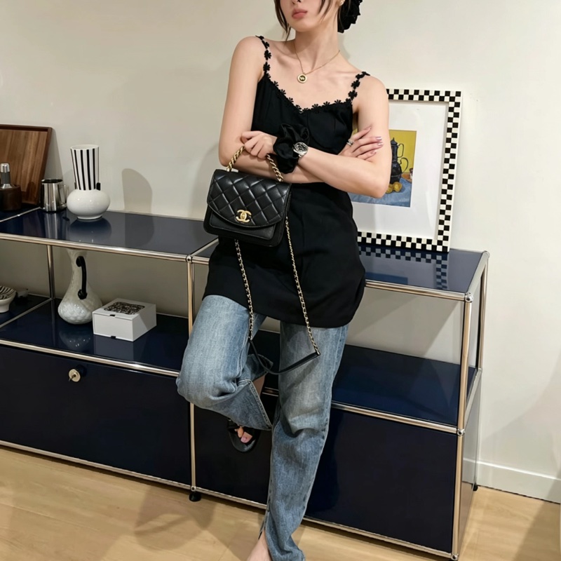 CHAEL香奈兒黑金孟買風琴郵差口蓋包小號🧘🏼♀️-30