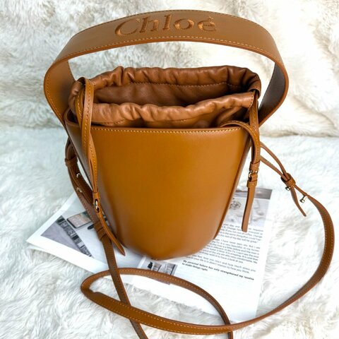 Chloe 斜孭袋 淺茶色 荔枝牛皮