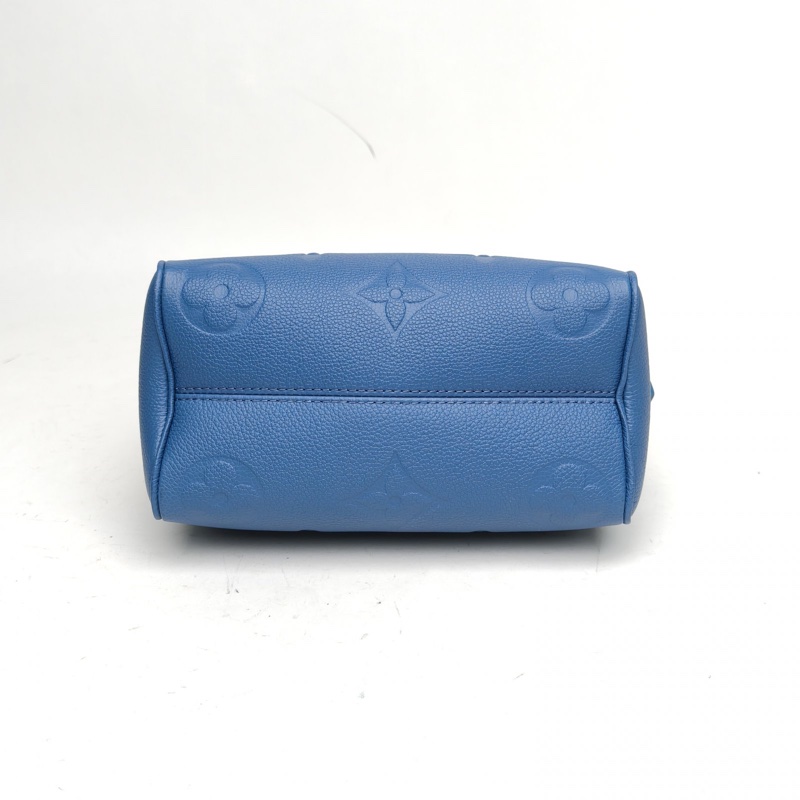 LOUIS VUITTON Speedy20可拆卸肩帶藍色牛皮晶片肩背包-3