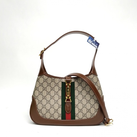 GUCCI Jackie1961小號老花PVC金扣肩背包
