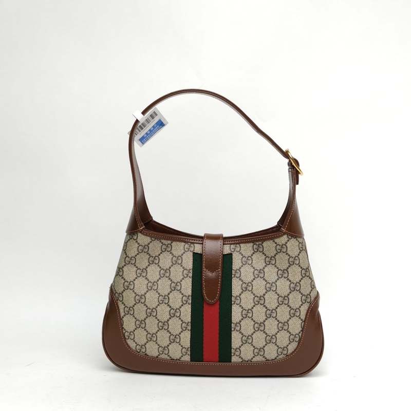 GUCCI Jackie1961小號老花PVC金扣肩背包-2