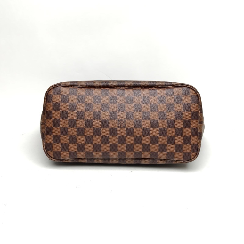 LOUIS VUITTON Neverfull中號無子袋棕色棋盤格PVC金扣肩背包-3
