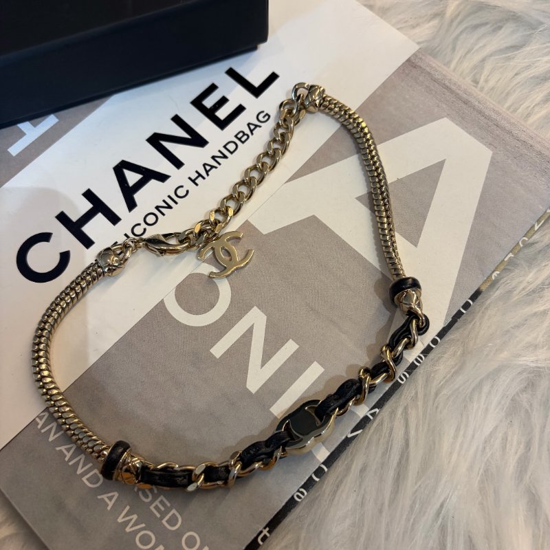 CHANEL 皮穿鏈造型項鍊-1