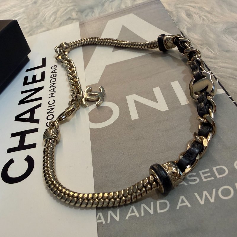 CHANEL 皮穿鏈造型項鍊-3