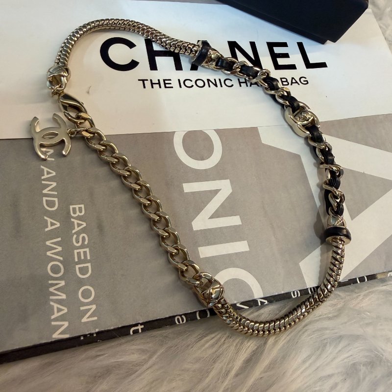 CHANEL 皮穿鏈造型項鍊-4