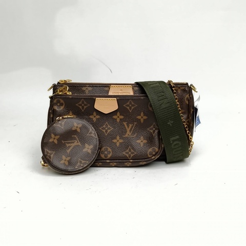 LOUIS VUITTON MultiPochette五合一綠肩帶老花PVC2020肩背包