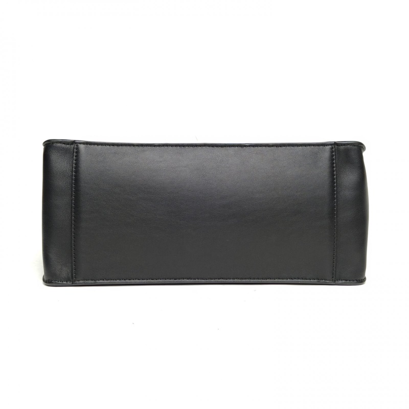 FENDI 黑色牛皮flip大號logo肩帶斜跨包-4