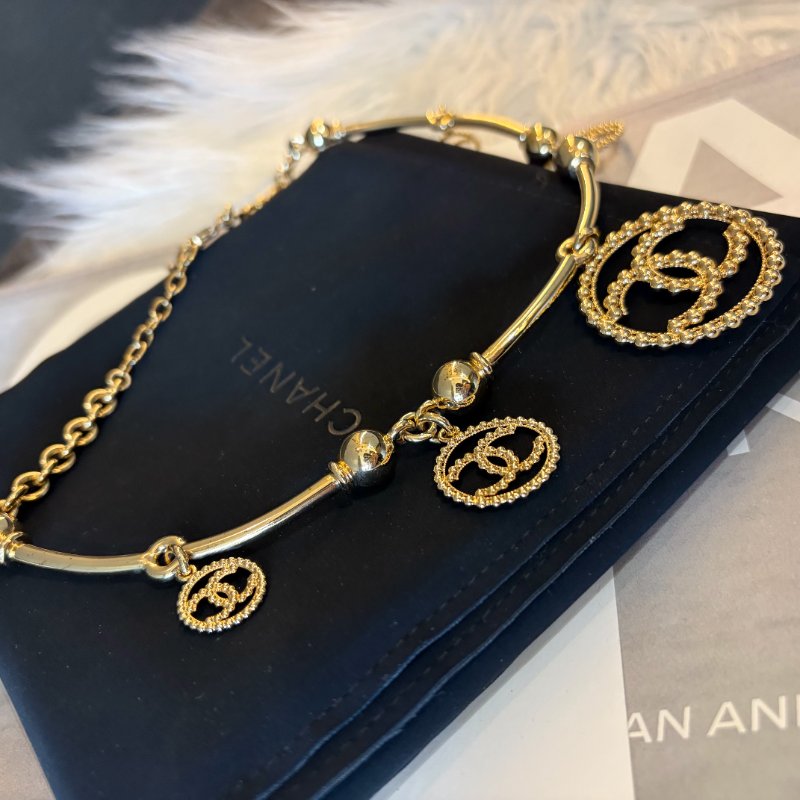 CHANEL 造型粗鏈項鍊 金色-2