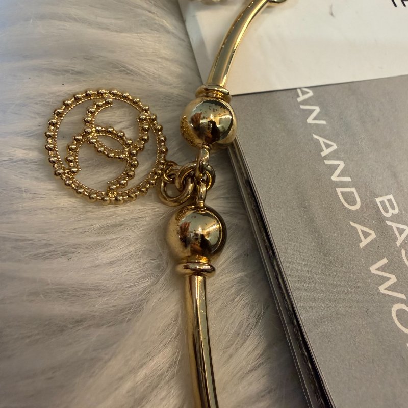 CHANEL 造型粗鏈項鍊 金色-3