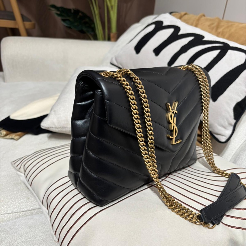 YSL Loulou small flap bag 黑色牛皮-1