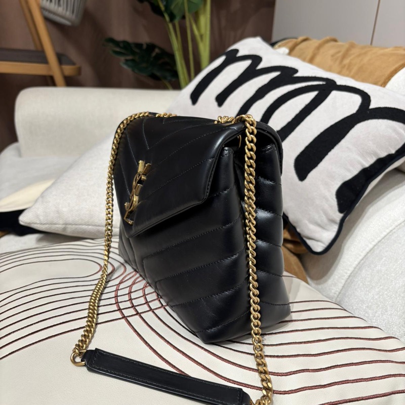 YSL Loulou small flap bag 黑色牛皮-3
