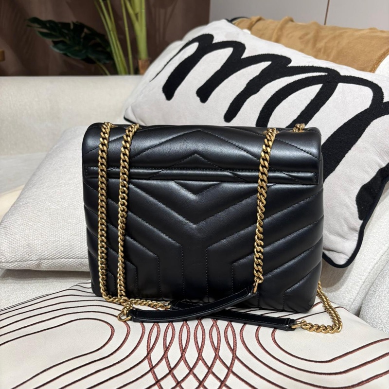 YSL Loulou small flap bag 黑色牛皮-5