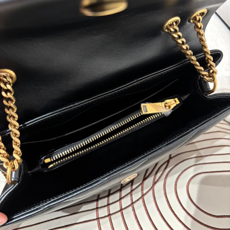 YSL Loulou small flap bag 黑色牛皮-6