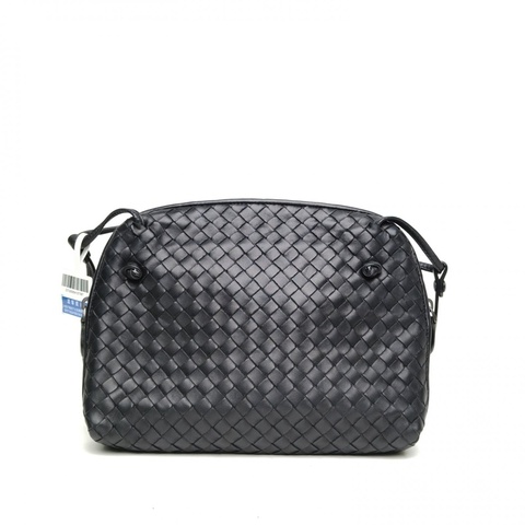 BOTTEGA VENETA 黑色羊皮鎢鋼扣NTRECCIATO編織NODINI手袋肩背包