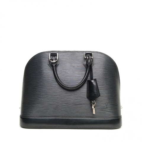 LOUIS VUITTON ALMA貝殼包小號黑色EPI水波紋牛皮2015肩背包