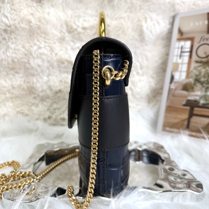 Chloe Aby lock 藍色 鱷魚壓紋 牛皮 小號-3