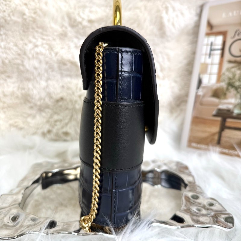 Chloe Aby lock 藍色 鱷魚壓紋 牛皮 小號-4