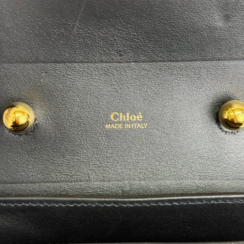 Chloe Aby lock 藍色 鱷魚壓紋 牛皮 小號-7
