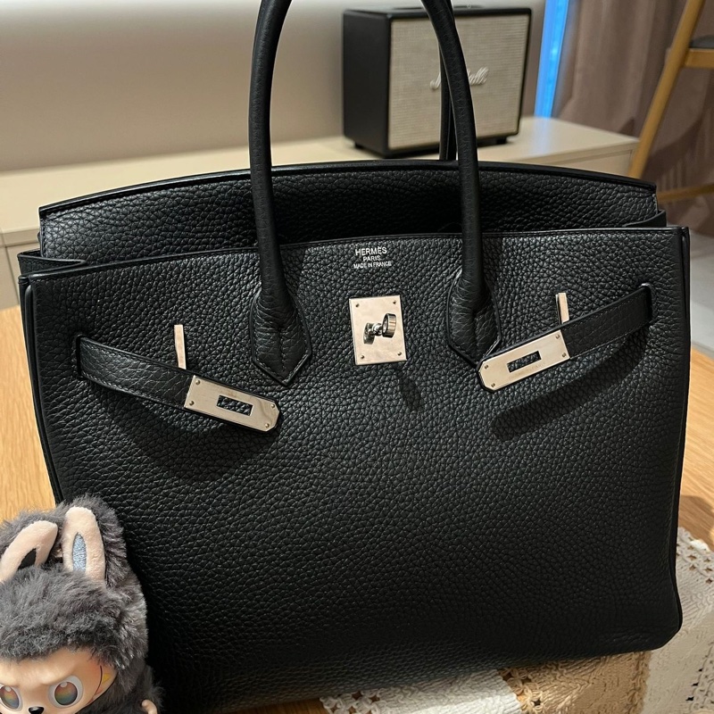 Hermes Birkin 35 黑色銀扣 Stamp [R]-4