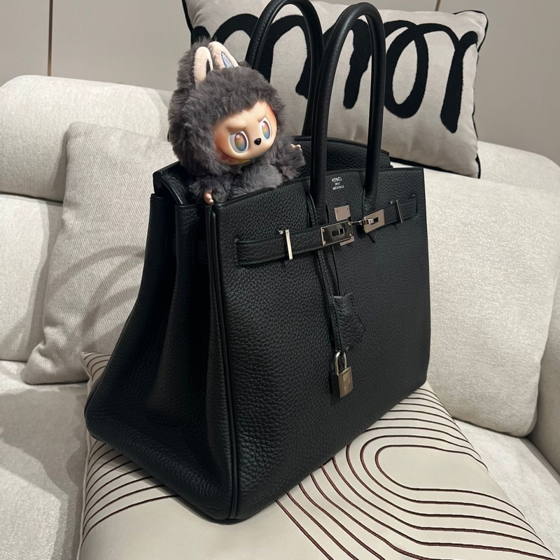 Hermes Birkin 35 黑色銀扣 Stamp [R]-5