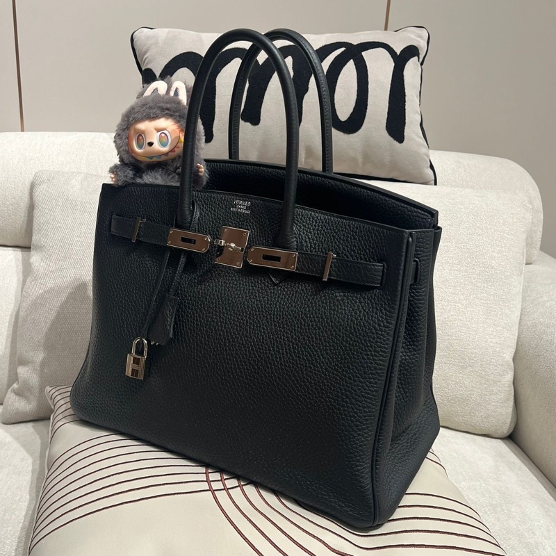 Hermes Birkin 35 黑色銀扣 Stamp [R]-7