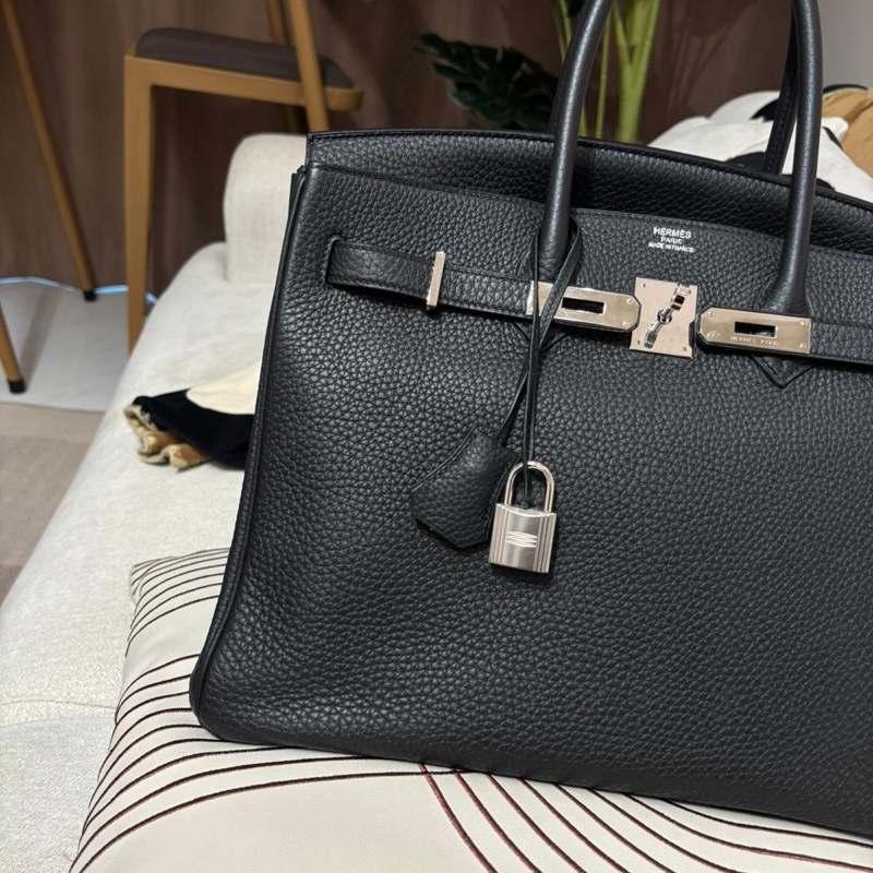 Hermes Birkin 35 黑色銀扣 Stamp [R]-9