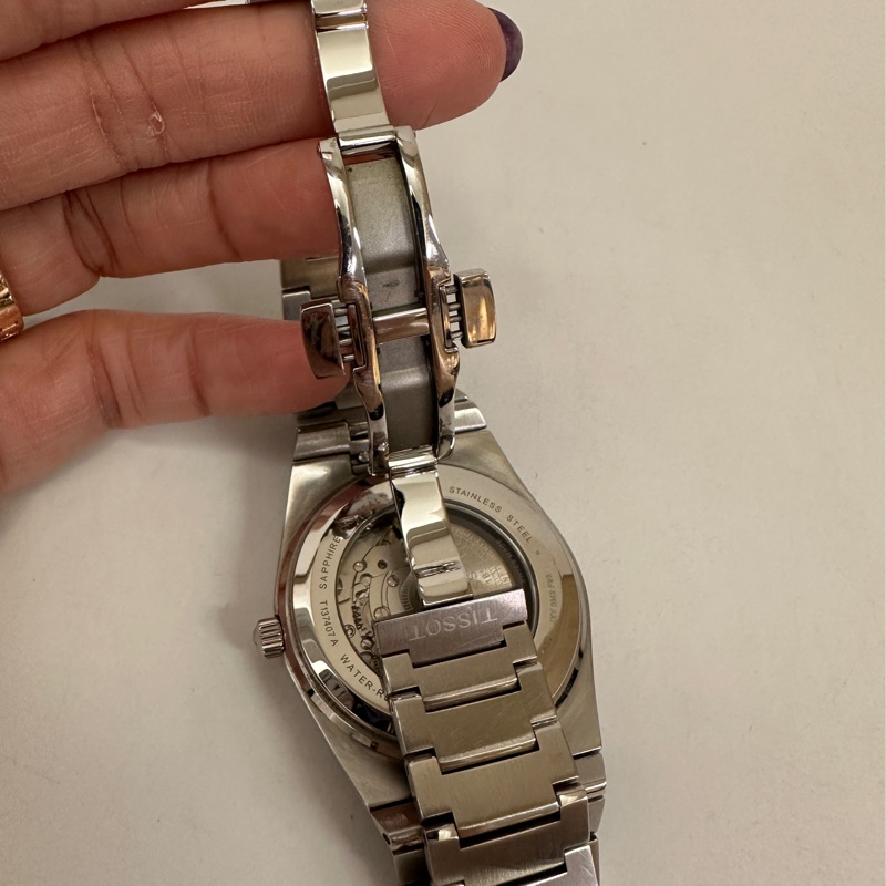 Tissot 藍格面銀針PRX 機械錶-8