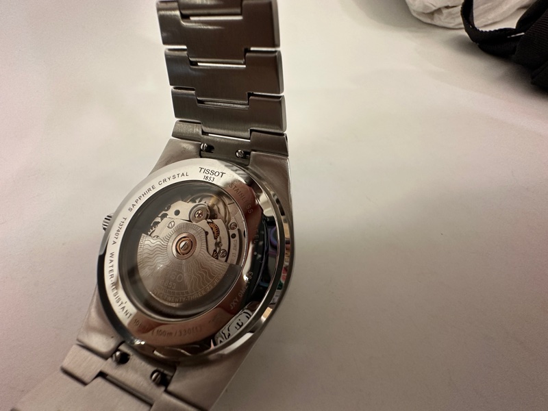 Tissot 藍格面銀針PRX 機械錶-9