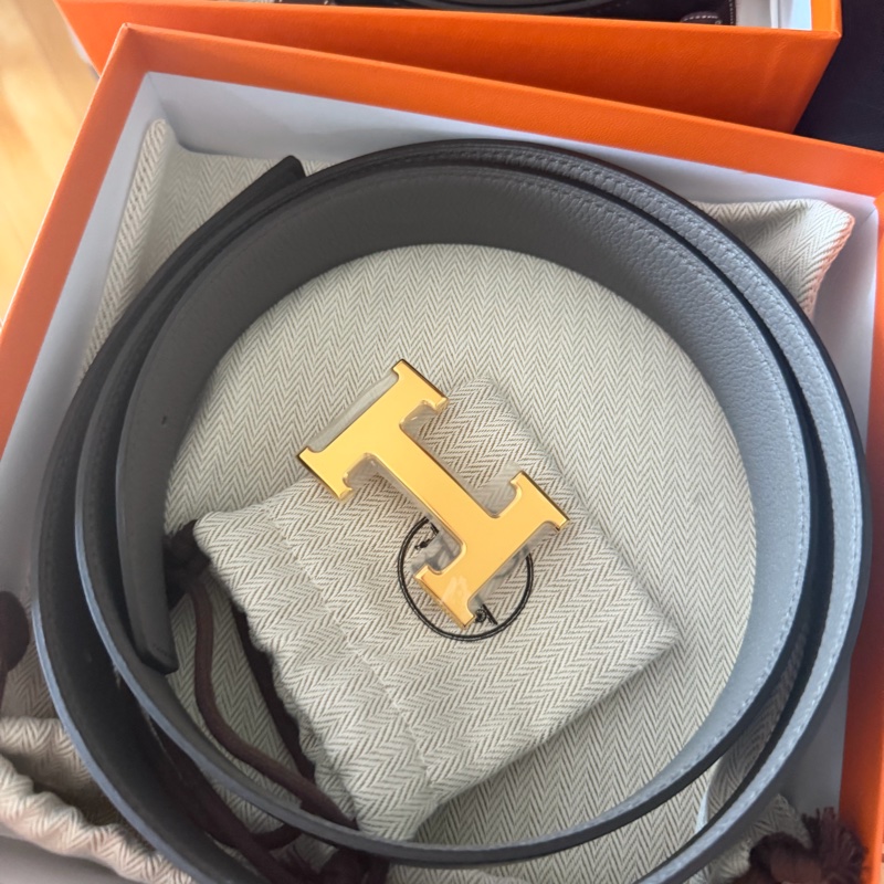 全新 現貨🍊 Hermes 愛馬仕 雙面 皮帶黑色 100 🔥-1