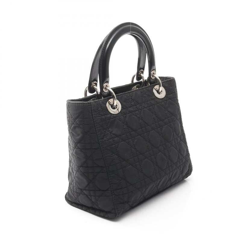 Dior LADY DIOR Christian Dior 手提包 尼龍皮革 黑色 二手 女士-1
